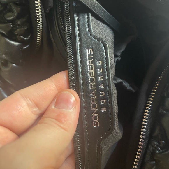 Black SONDRA ROBERTS SQUARED Puffer Tote Handbag - Picture 7 of 7